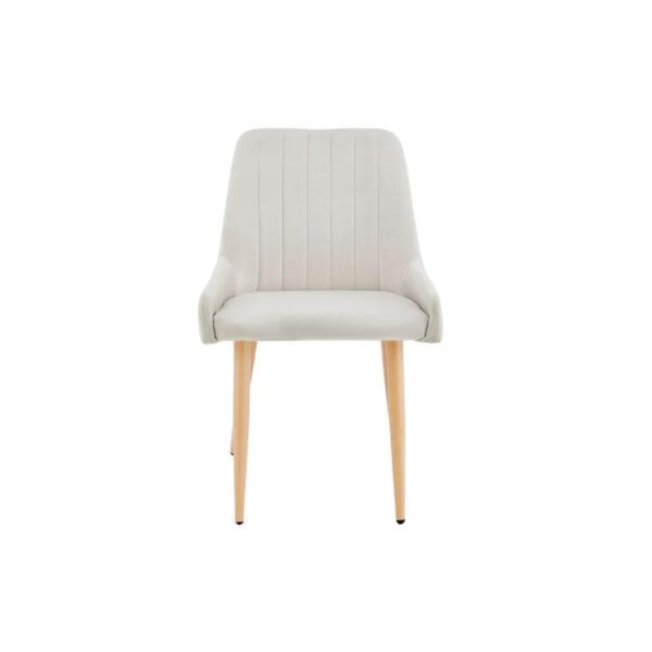 Fremantle Set of 2 Velvet Kitchen Dining Chairs - Light Grey - Light Grey