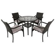 Freshwater 5 Piece Outdoor Dining Set Grey 4 Seater