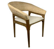 Fresno Rattan Dining Chair Brown