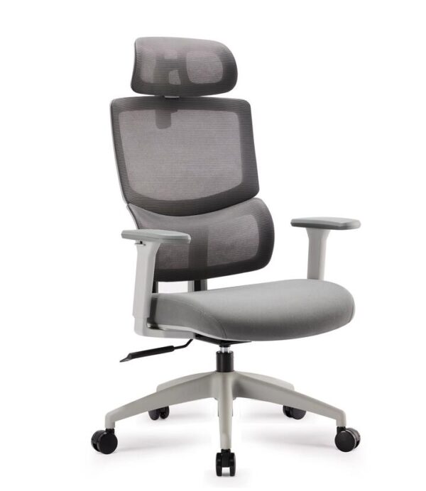 Furrow Mesh Ergonomic Office Chair with Headrest - Grey by Interior Secrets - AfterPay Available
