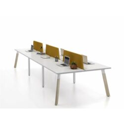 GEN X Wood Fixed Height 6 Person Back to Back Workstation
