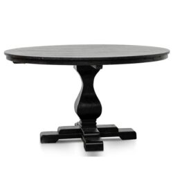 Gene Reclaimed Wood 1.4m Round Dining Table - Rustic Black by Interior Secrets - AfterPay Available