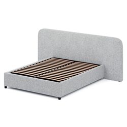 Greta King Sized Bed Frame - Dusty Pepper Boucle with Storage by Interior Secrets - AfterPay Available
