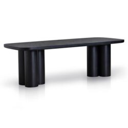 Hallie 2.4m Elm Dining Table - Full Black by Interior Secrets - AfterPay Available