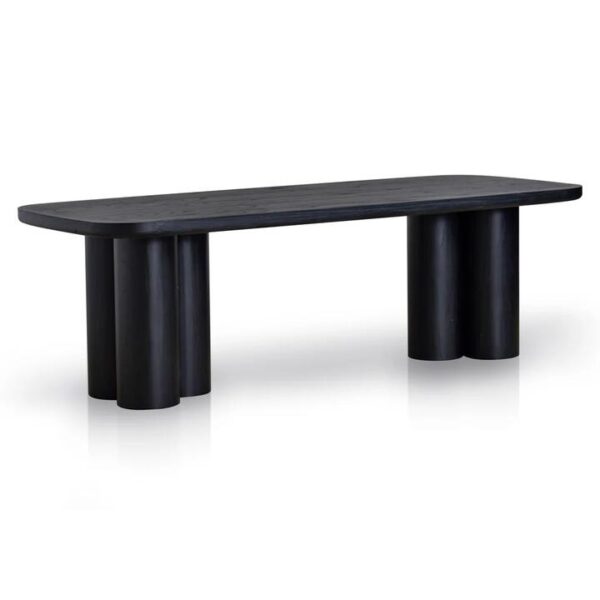 Hallie 2.4m Elm Dining Table - Full Black by Interior Secrets - AfterPay Available