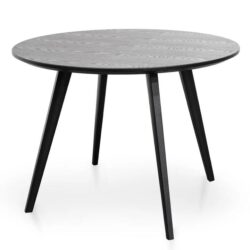 Halo 100cm Veneer Top Round Dining Table - Full Black by Interior Secrets - AfterPay Available