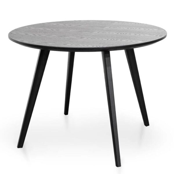 Halo 100cm Veneer Top Round Dining Table - Full Black by Interior Secrets - AfterPay Available