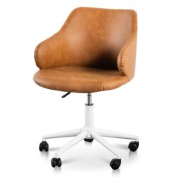 Hester Office Chair - Vintage Tan with White Base by Interior Secrets - AfterPay Available