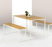 Hexi 4 Seater Dining Set White