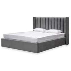 Hillsdale King Bed Frame - Wide Base in Charcoal Velvet by Interior Secrets - AfterPay Available