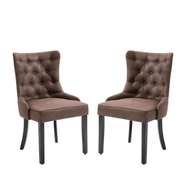HomeStar Set Of 2 Atlas Fabric Modern Dining Chair - Brown