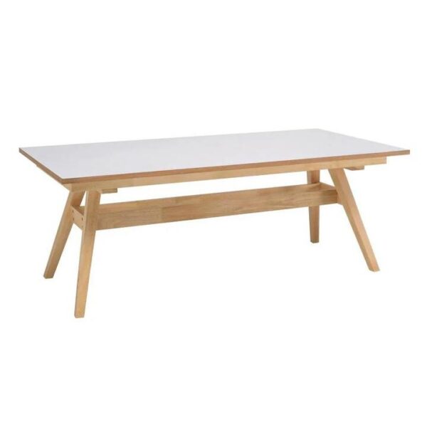 HomeStar Vinko Rectangular Dining Table 200cm - Solid Timber Frame - White
