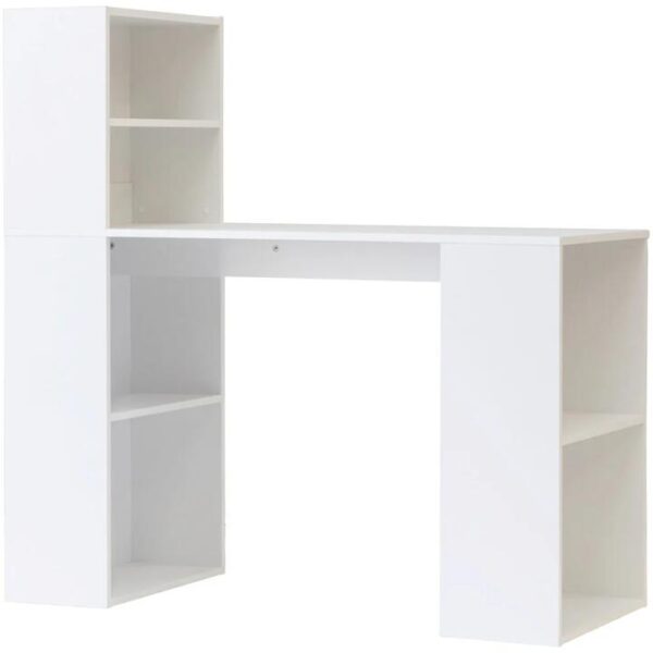 Hugo Study Writing Computer Office Desk Table W/ Storage - White