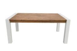 Irene Dining Table 1.8m - Antique Oak / High Gloss White