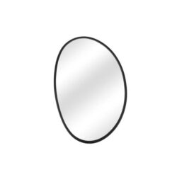 Irregular Metal Wall Mirror - 90cm x 60cm, Black - Black