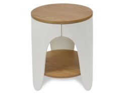 Jackson Round Side Table - Natural and White by Interior Secrets - AfterPay Available