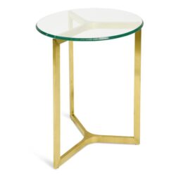 Janet Round Glass Side Table - Gold Base by Interior Secrets - AfterPay Available