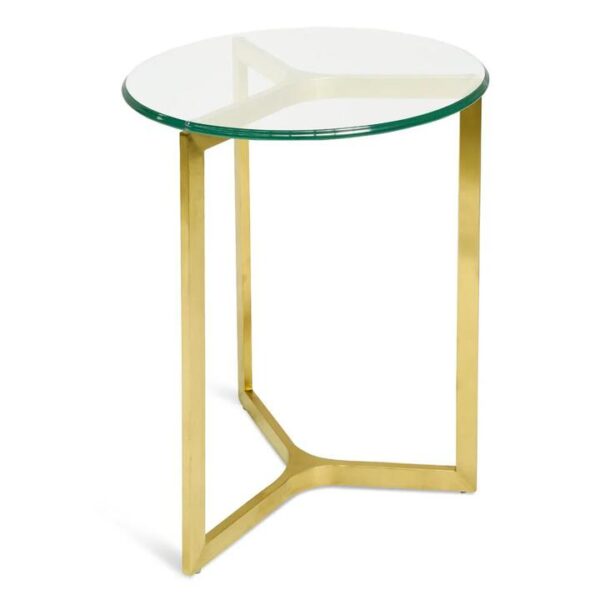 Janet Round Glass Side Table - Gold Base by Interior Secrets - AfterPay Available