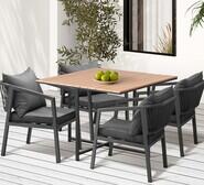 Jasmine 4 Seater Outdoor Dining Set Grey