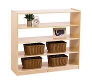 Jooyes 4 Shelf Kids Open Storage Cabinet Neutral