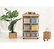 Jooyes 6 Tray Kids Storage Cabinet With Wheels Neutral