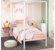 Kids Alicia Single 4 Poster Bed White