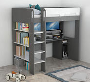 Kids Monteray King Single Loft Bed Grey