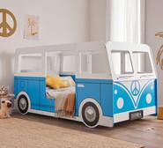 Kids Vee Dee Bus Bed With Mattress Blue single
