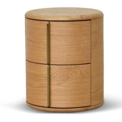 Leonard 46cm Round Bedside Table - Natural by Interior Secrets - AfterPay Available