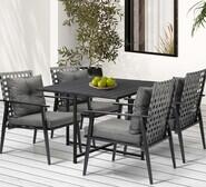 Leonel 4 Seater Outdoor Dining Set Black