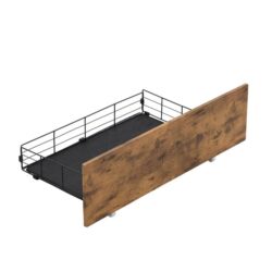 Levede 4 Queen Bed Frame Storage Drawers Metal Wooden Wood Bonus Bottom Mat