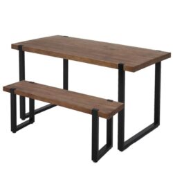 Levede Dining Table Bench Set 2xDining Chairs Industrial Cafe Restaurant
