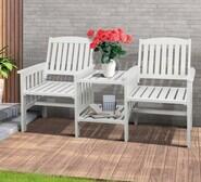 Levi 2 Seater Outdoor Table And Chair Set White