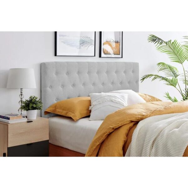 Lilly Fabric Elegant Button Bed Head Head King Size - Light Grey - King