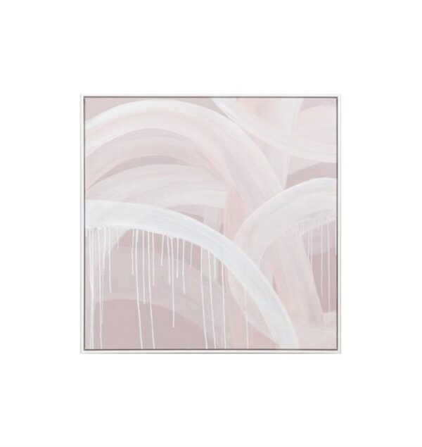 Linus Blush Medium Framed Hand Painted Wall Art by Interior Secrets - AfterPay Available