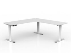 Lithe 180cm x 60cm Two Column 90° Electric Height Adjustable Workstation with Right Return - White by Interior Secrets - AfterPay Available