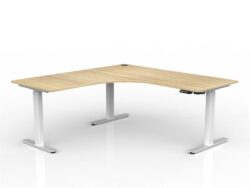 Lithe 180cm x 75cm Two Column 90Â° Electric Height Adjustable Workstation with Left Return - Natural by Interior Secrets - AfterPay Available