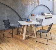 Lleyton Terrazzo Square Dining Table White