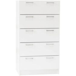 Lorenzo Chest of 5-Drawer Tallboy Storage Cabinet - White