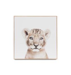 Lovable Cub Natural Framed Canvas Wall Art Print by Interior Secrets - AfterPay Available