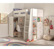 Lunar Single Loft Bed White