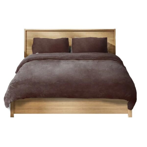 Luxury Bedding Two-Sided Quilt Cover with Pillowcase Super King Size Taupe