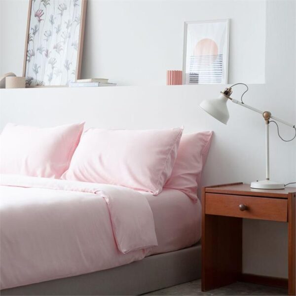 Lyocell Duvet Cover Set (100% TENCEL ) | TENCEL Quilt Cover with Pillow Case Cal King / Blush Pink