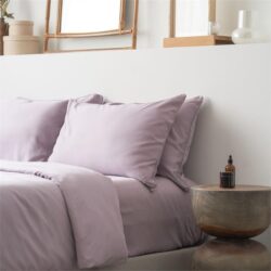 Lyocell Duvet Cover Set (100% TENCEL ) | TENCEL Quilt Cover with Pillow Case Cal King / Lilac Mauve