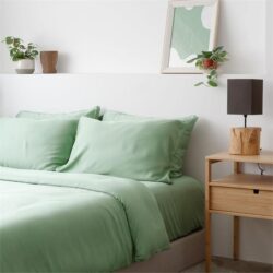 Lyocell Duvet Cover Set (100% TENCEL ) | TENCEL Quilt Cover with Pillow Case Queen / Fern Green