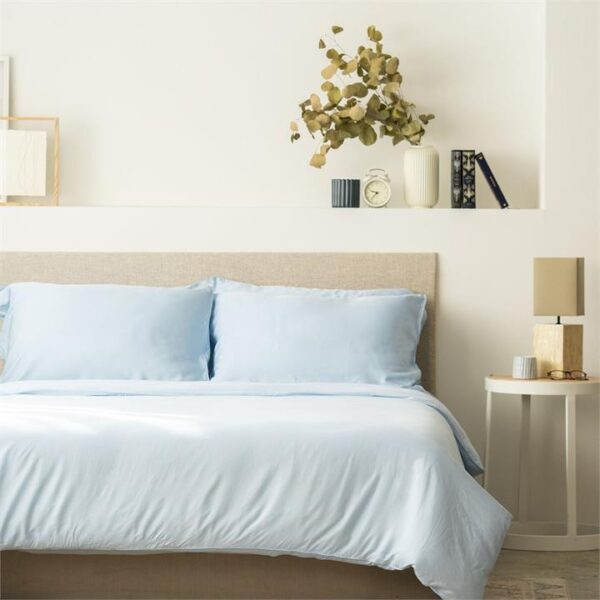 Lyocell Duvet Cover Set (100% TENCEL ) | TENCEL Quilt Cover with Pillow Case Queen / Sky Blue