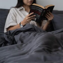 Lyocell Duvet Cover Set (100% TENCEL ) | TENCEL Quilt Cover with Pillow Case Single / Slate Grey