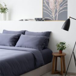 Lyocell Duvet Cover Set (100% TENCEL ) | TENCEL Quilt Cover with Pillow Case Super Single / Midnight Blue