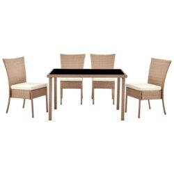 Lytton 5 Piece Outdoor Furniture Dining Set - Natural - Natural