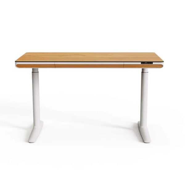 Maestro Furniture Parco Duo Motor Sit & Stand Comptuer Gaming Working Home Office Desk 140cm Light Walnut